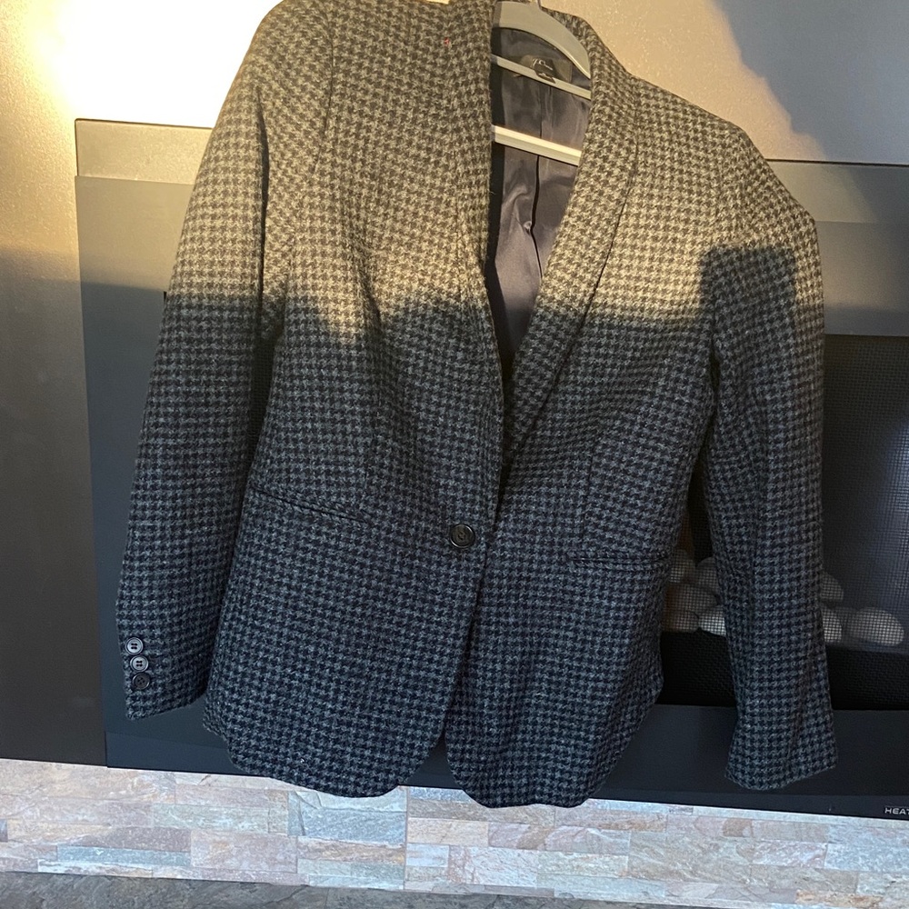 Stylish Houndstooth Blazer Wool 6